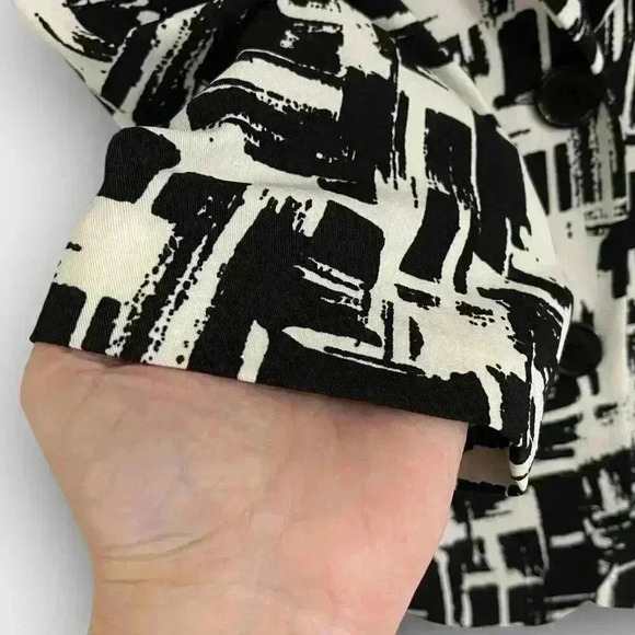 STUDIO POINT 3/4‎ sleeve ladies button down blazer white/black size 14 - Picture 8 of 12